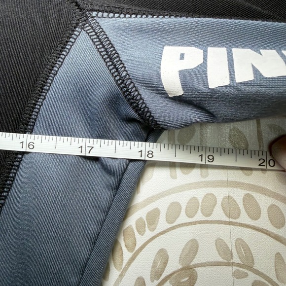 Victoria's Secret PINK Ultimate Quarter Zip Pullover Black Grey Small Thumbholes - Picture 7 of 8